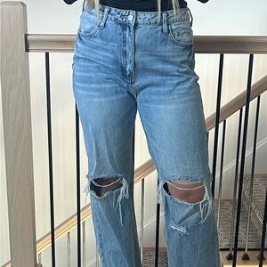 ALTAR’D STATE Light Blue Distressed Straight-Leg Jeans